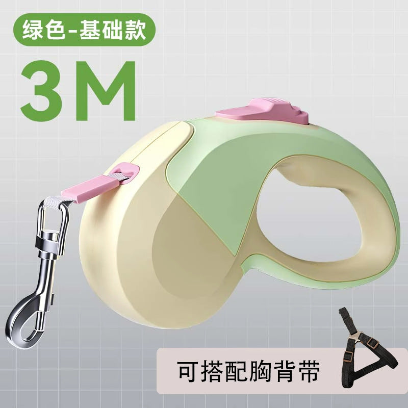 Ring Light Dog Leash Pet Automatic Retractable Tether Glowing Dog Walking Chain Pet Supplies
