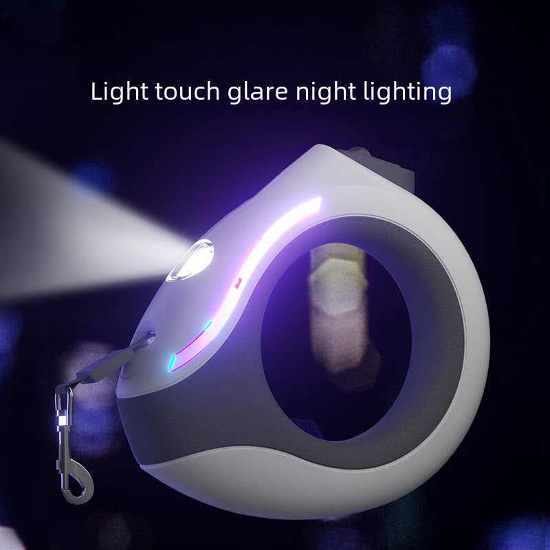 Ring Light Dog Leash Pet Automatic Retractable Tether Glowing Dog Walking Chain Pet Supplies