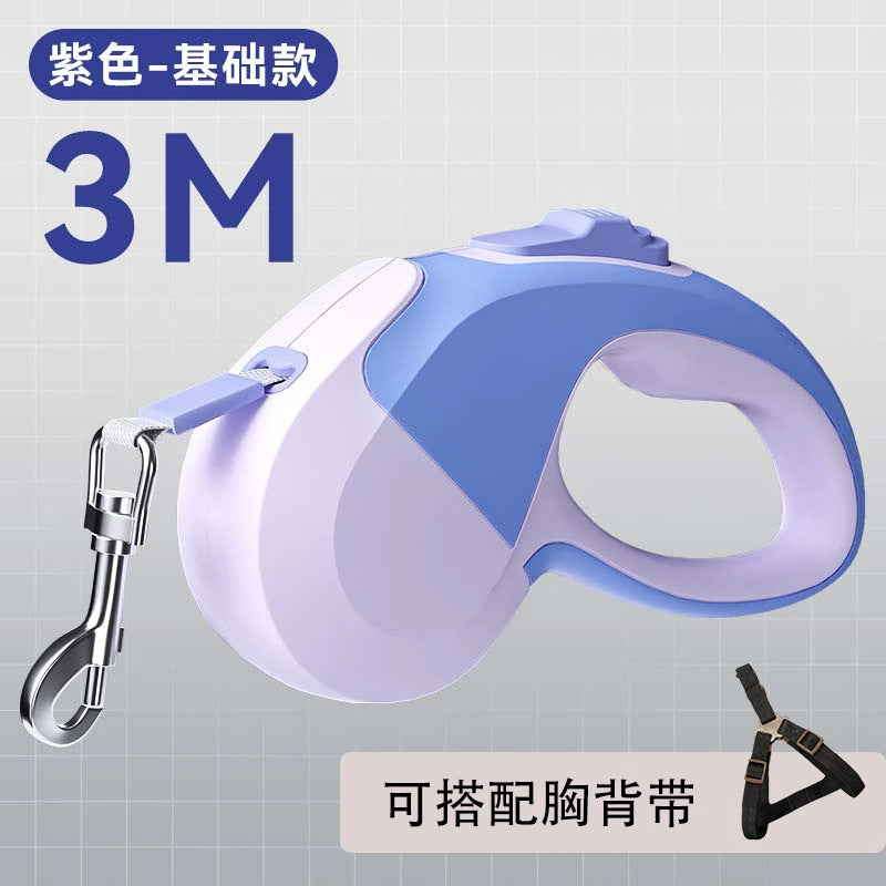 Ring Light Dog Leash Pet Automatic Retractable Tether Glowing Dog Walking Chain Pet Supplies