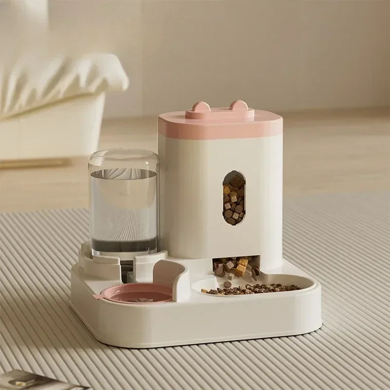 Automatic Feeder Cat Food Bowl With Water Fountain Large Capacity Pet Dog Food Storage Dispenser Container Puppy Accessories