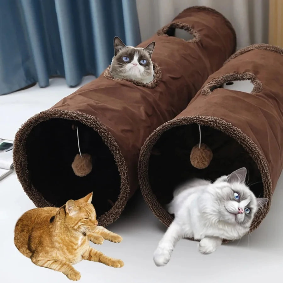 Kimpets Suede Velvet Cat Toy Cat Tunnel Foldable Sleeping Bag Cat Puzzle Interactive Drilling Toy Extra Large Space
