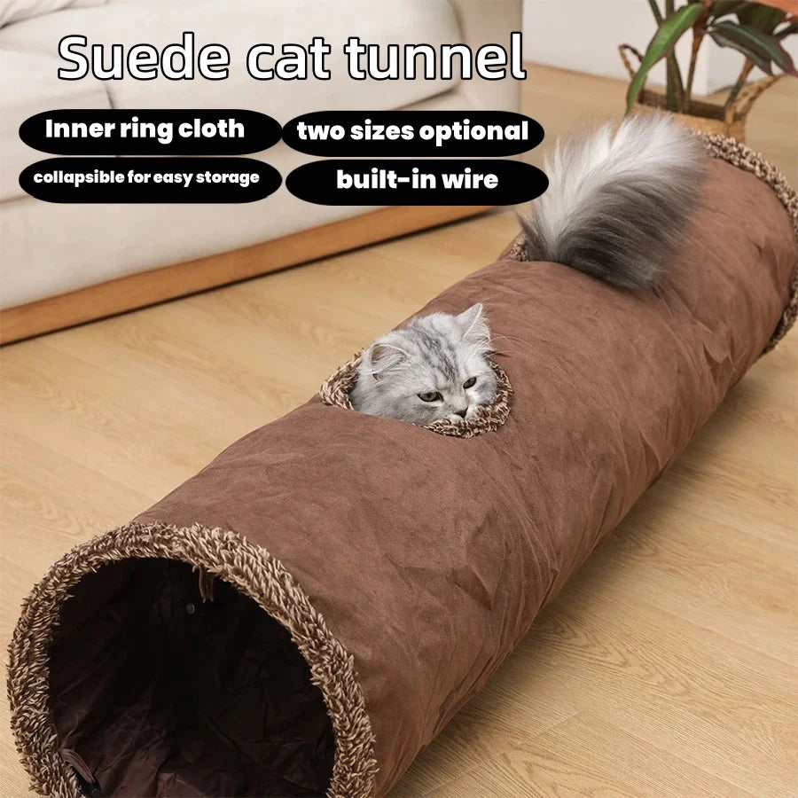 Kimpets Suede Velvet Cat Toy Cat Tunnel Foldable Sleeping Bag Cat Puzzle Interactive Drilling Toy Extra Large Space